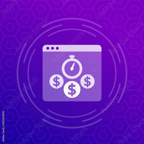 fast loan, money online icon, vector