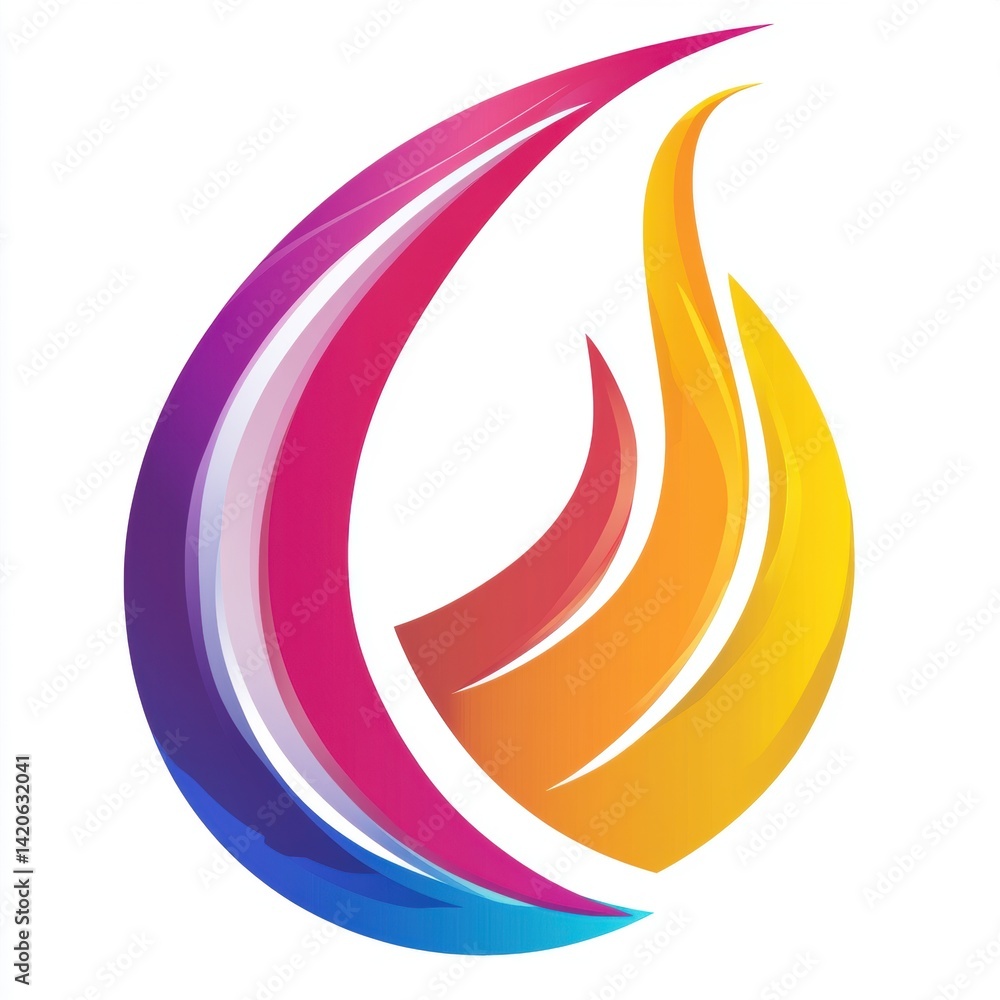 Abstract Colorful Gradient Logo Design with Swirling Shapes on White Background for Modern Brand Identity Abstract Colorful Gradient Logo Design with Swirling Shapes on White Background for Modern Brand Identity