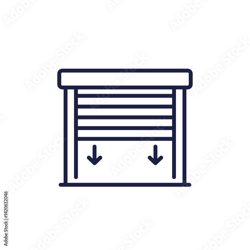 shutter door line icon on white