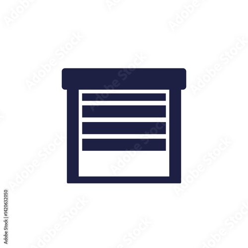 shutter door icon, pictogram on white