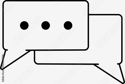 Bubble speech vector icon with dotes in them. Chat symbol icon.