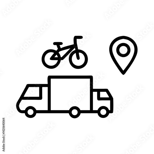 Transporting Bicycles Iconic Delivery Service in Urban Environments Illustrated Concept