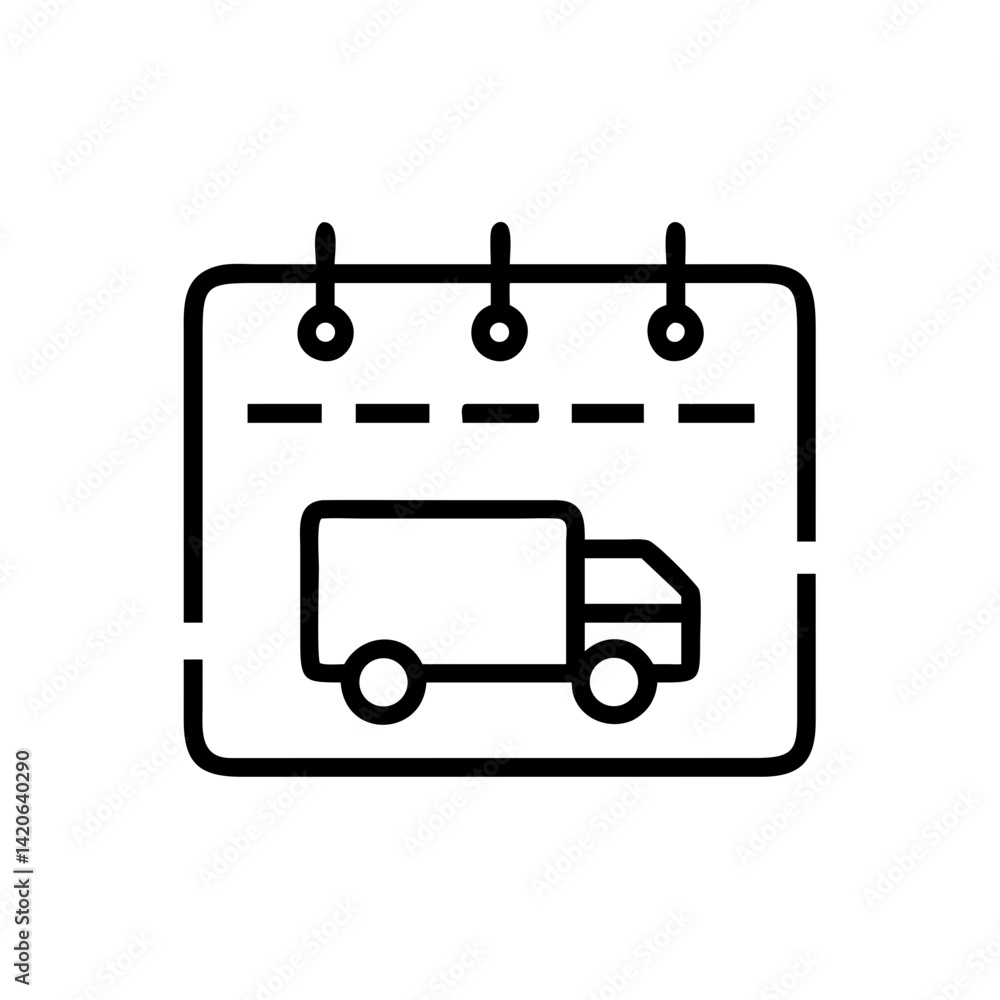 Delivery Icon Event Truck Moving Calendar Urban Environment Digital Illustration Delivery Icon Event Truck Moving Calendar Urban Environment Digital Illustration