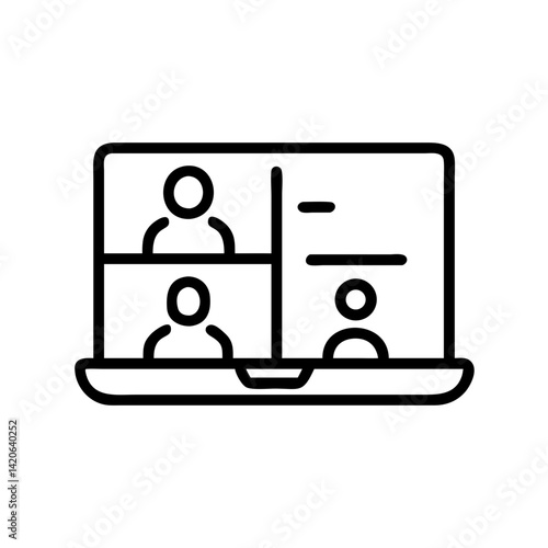 Virtual Meeting Icon Collaborative Online Event Digital Workspace Interactive Environment