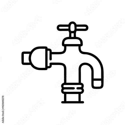 Water Flow Icon Plumbing Essentials Home Diagram Clean Technical Viewpoint