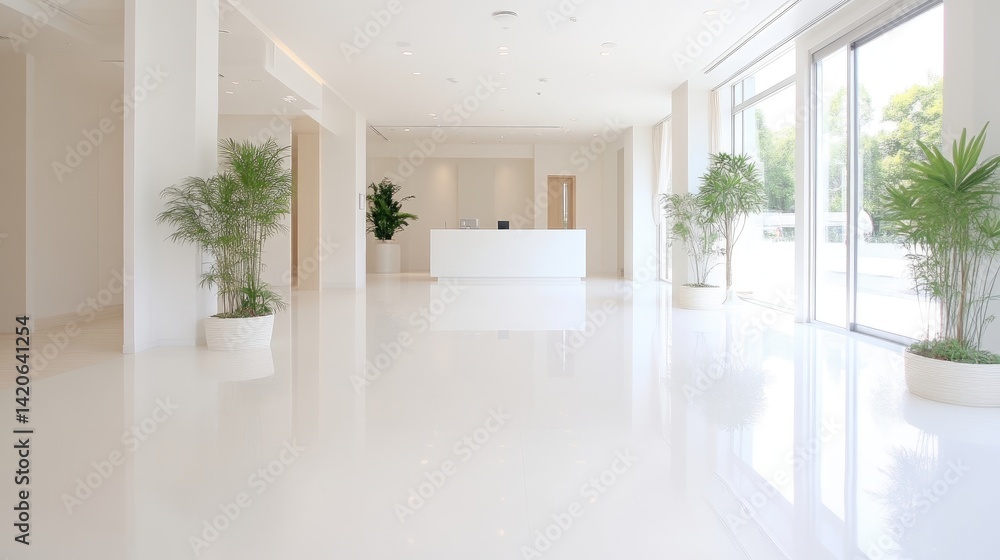 Modern, bright, minimalist lobby Modern, bright, minimalist lobby
