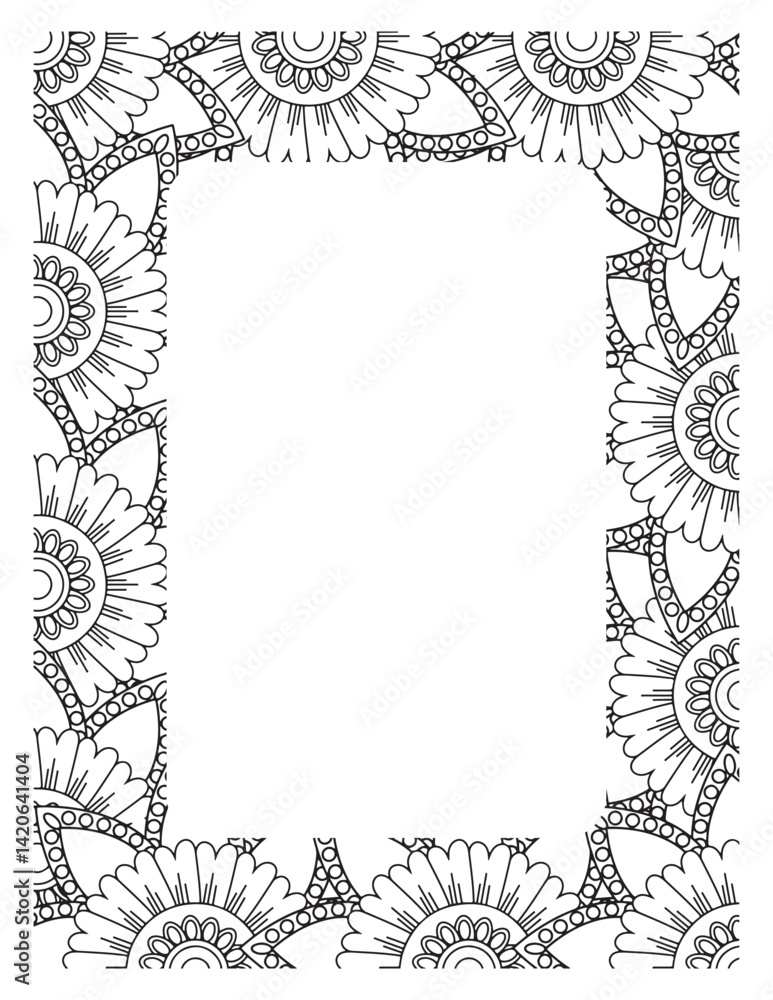 Obraz premium Flower Borders Coloring Books -KDP