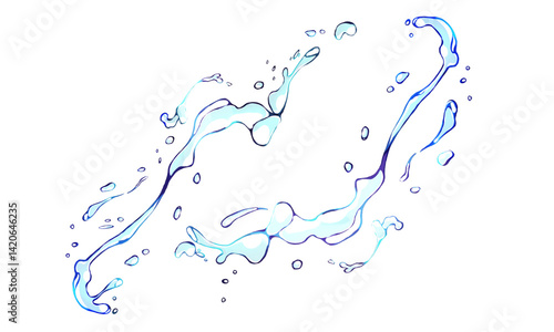 海やプールの水遊び、水しぶきエフェクト★water splash isolated on white