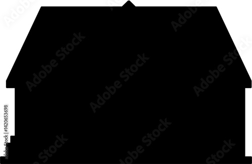 Black house silhouette vector for kids' learning, coloring, and educational activities. Perfect for worksheets, crafts, and preschool projects.