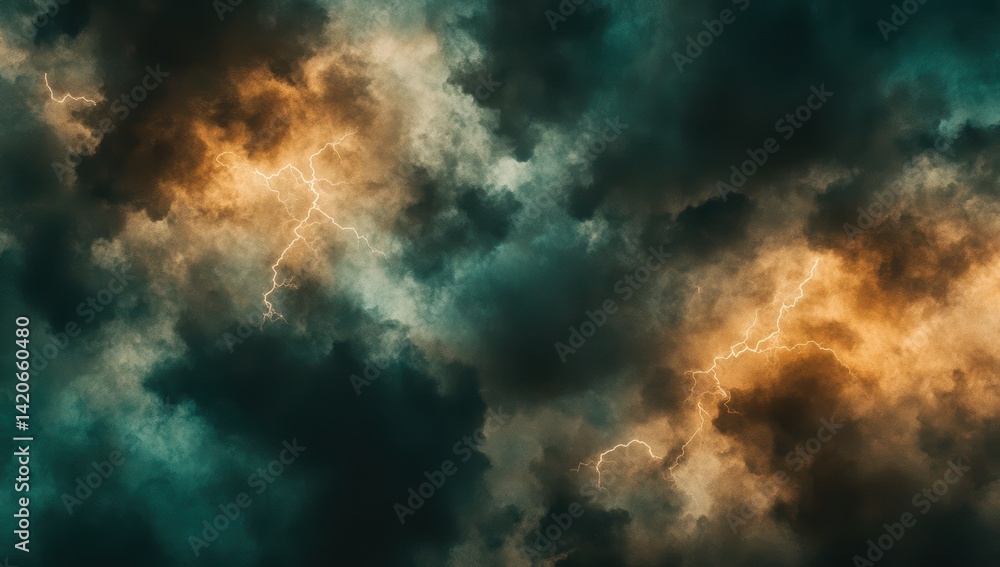 Stormy clouds with lightning