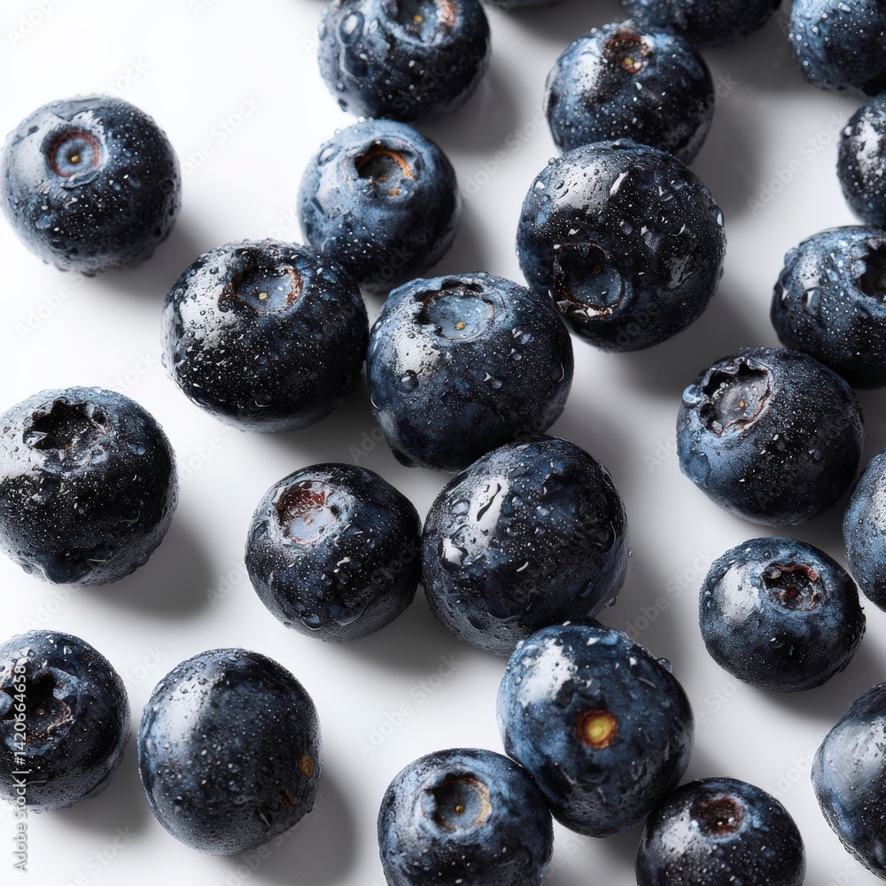 High quality studio photo of fresh blueberries in a random scatter, isolated on white, ideal for culinary or nutrition-related projects. High quality studio photo of fresh blueberries in a random scatter, isolated on white, ideal for culinary or nutrition-related projects.