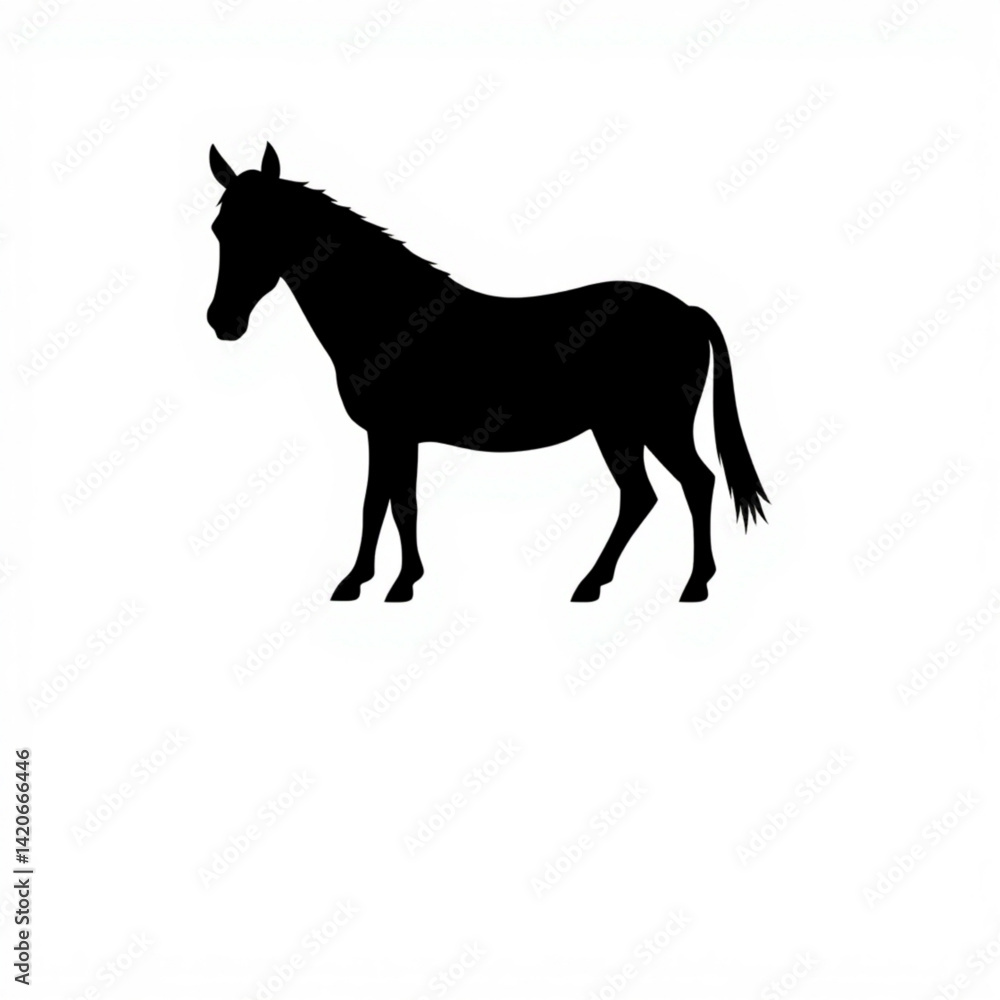 Silhouette of a standing horse art Silhouette of a standing horse art