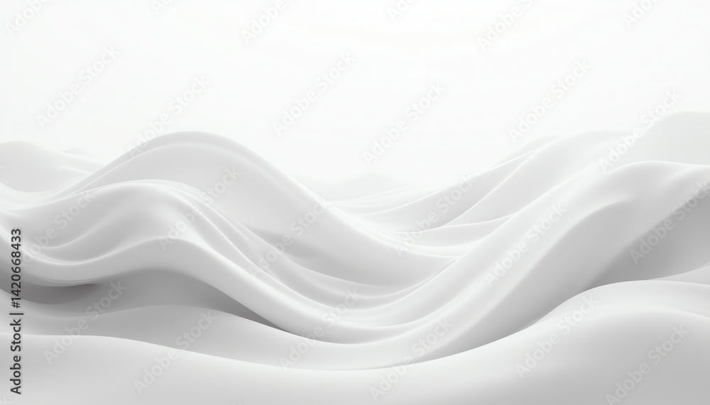 Obraz premium Soft white waves flowing gently on a smooth surface.