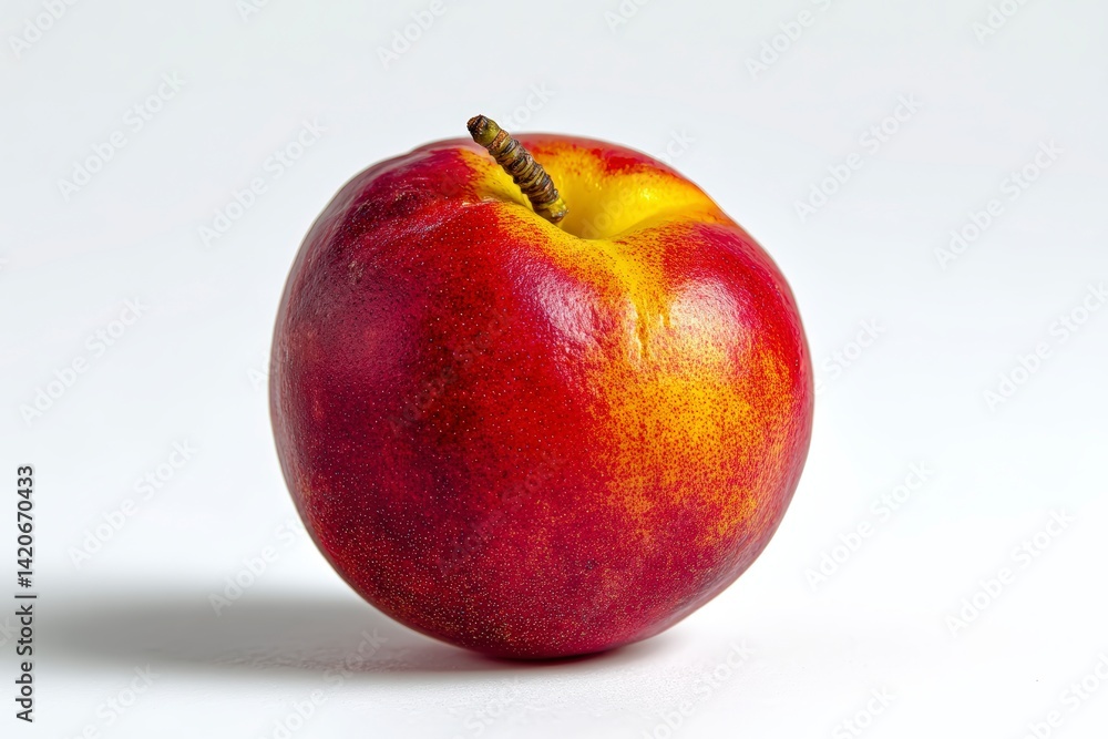High-quality studio image of a nectarine with vibrant orange color, isolated on white, suitable for fruit promotions and culinary art. High-quality studio image of a nectarine with vibrant orange color, isolated on white, suitable for fruit promotions and culinary art.