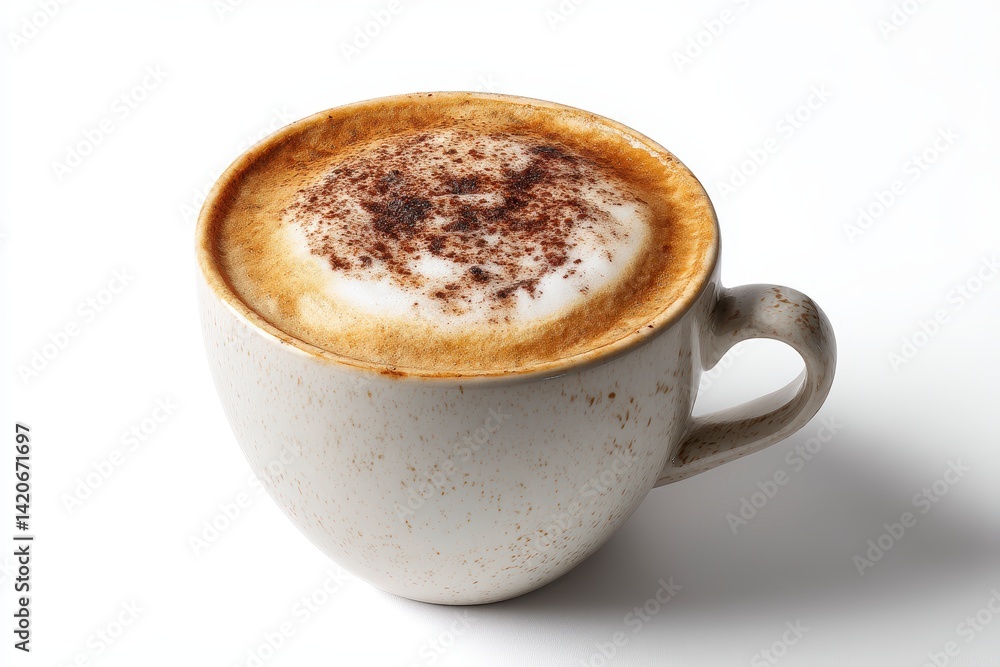 High quality studio photo of a cappuccino with latte art, isolated on white, perfect for café or gourmet drink concepts. High quality studio photo of a cappuccino with latte art, isolated on white, perfect for café or gourmet drink concepts.