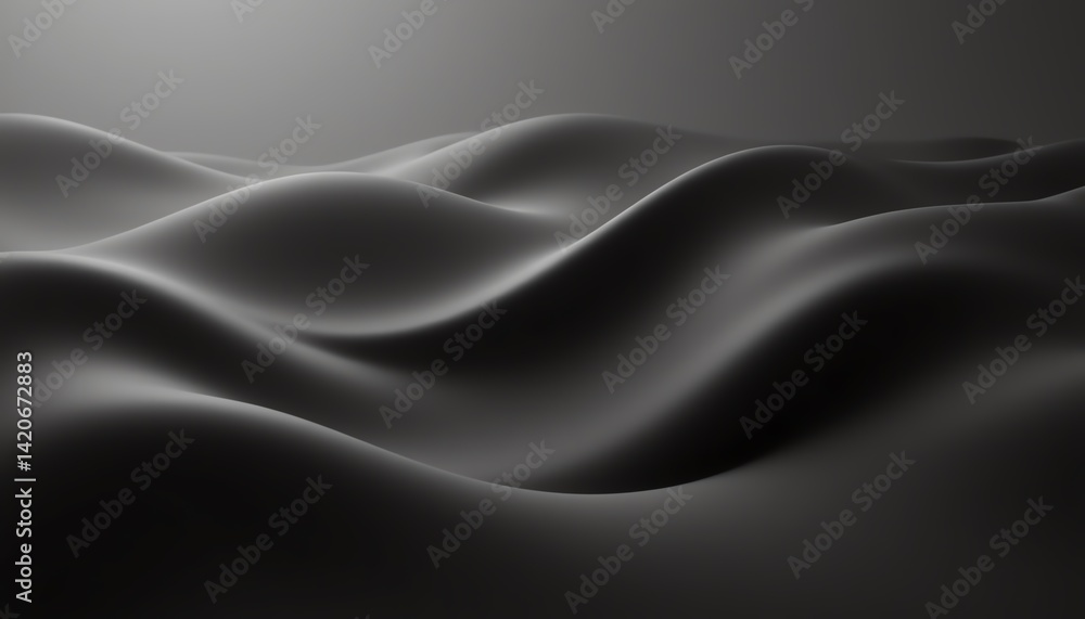 Fototapeta premium Abstract waves in dark tones create depth and texture.