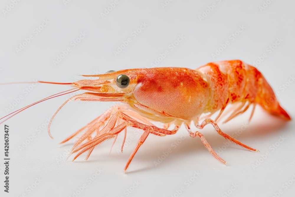 custom made wallpaper toronto digitalStudio photograph of a whole shrimp with natural sheen, isolated on white background, ideal for seafood promotions and healthy eating ads.
