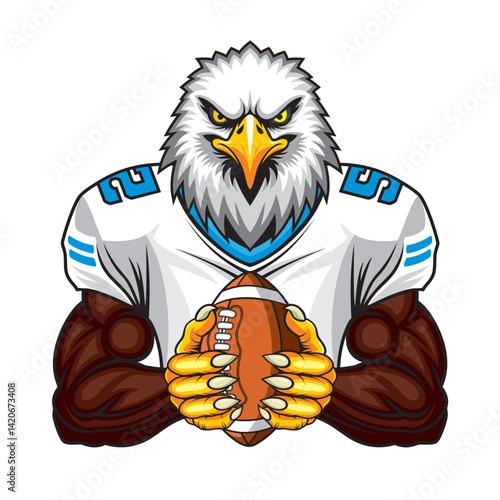 american football mascot vector illustration eagle sport design