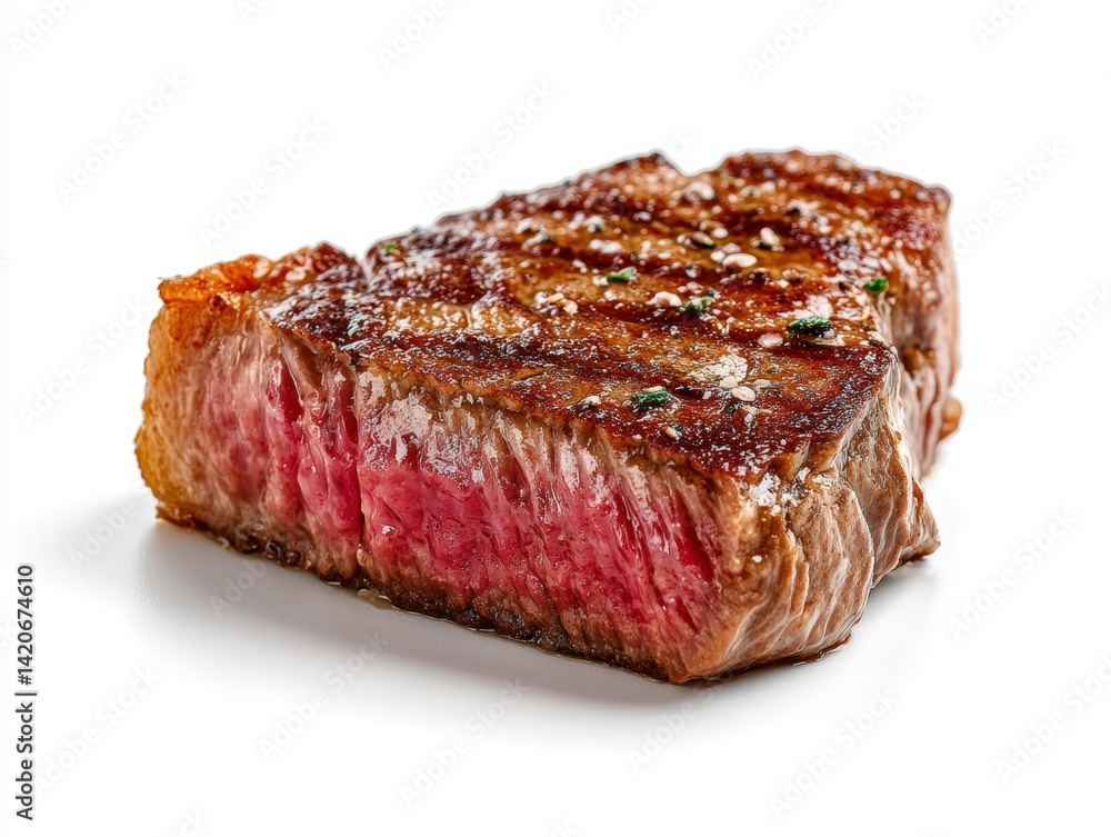 studio photo of a steak on a white background, isolated studio photo of a steak on a white background, isolated