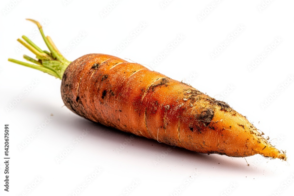 High quality studio photo of a single fresh carrot, isolated on white background, suitable for culinary or healthy eating concepts. High quality studio photo of a single fresh carrot, isolated on white background, suitable for culinary or healthy eating concepts.