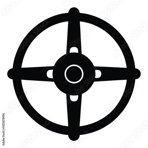 isolated airplane steering yoke on white backgroun