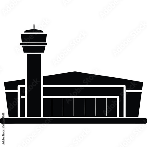 isolated airport terminal on white background
