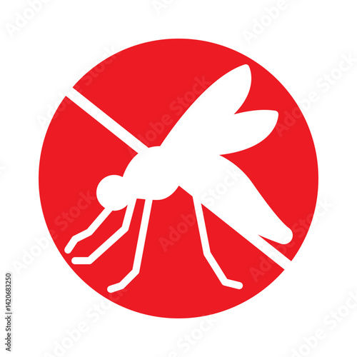no mosquito sign icon vector illustration