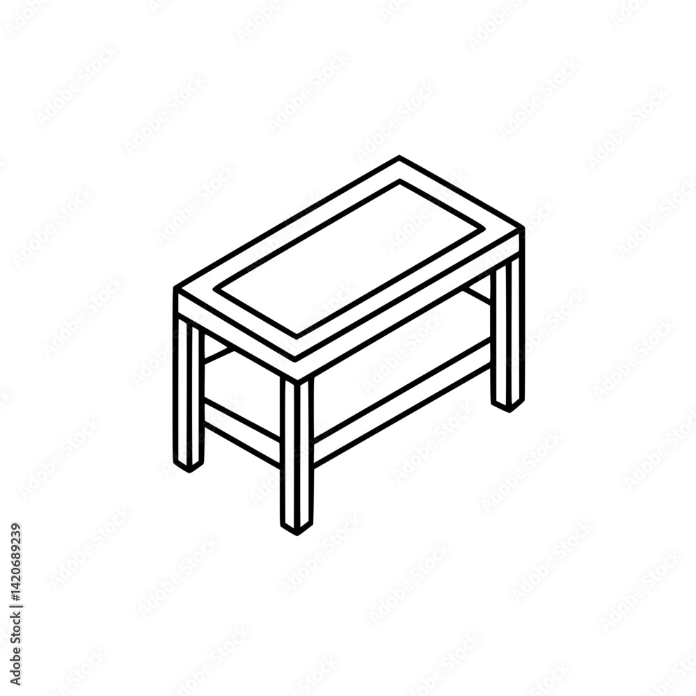 Isometric wooden table Isometric wooden table
