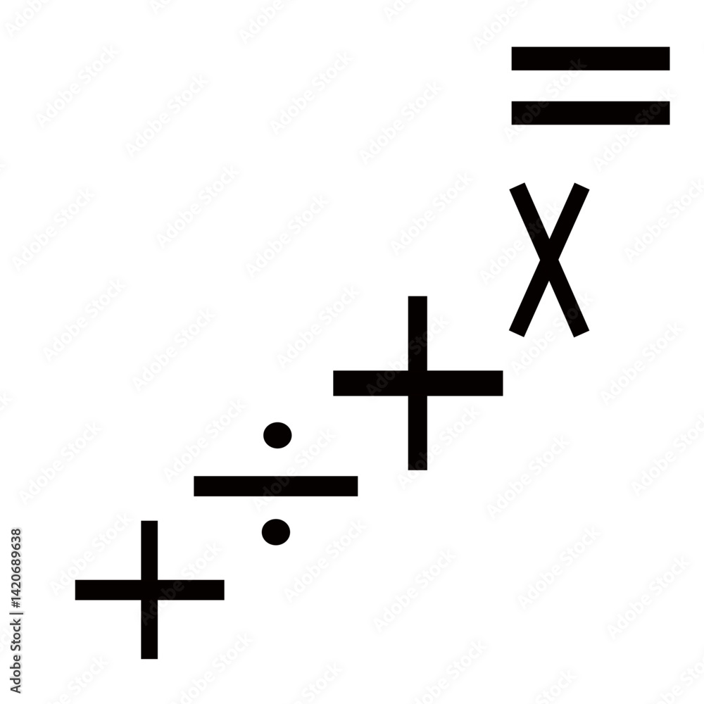 Obraz premium Math symbols basic arithmetic icon set vector illustration . isolated vector math symbols.