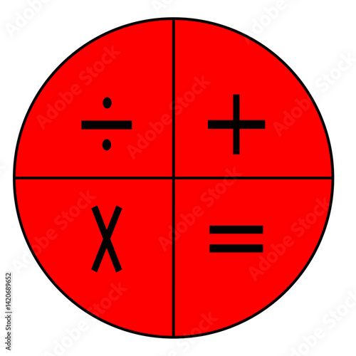 Math symbols basic arithmetic icon set vector illustration . isolated vector math symbols.