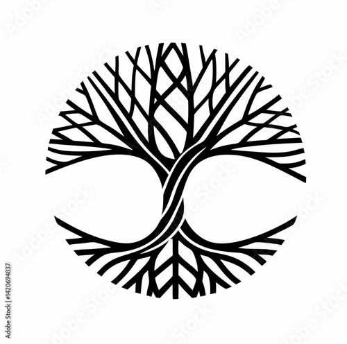 Tree of life vector, geometric 