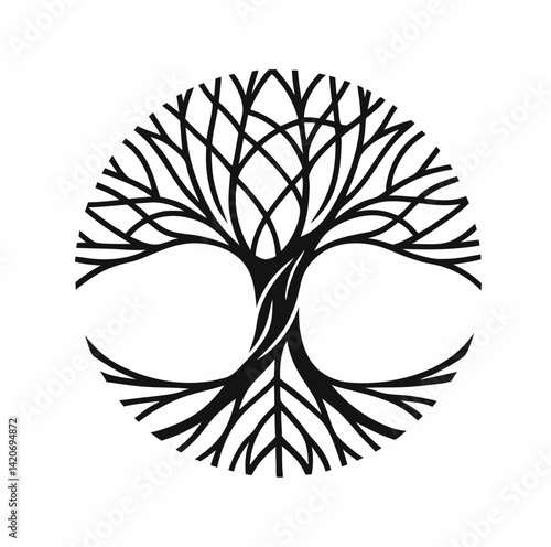 Tree of life vector, geometric 