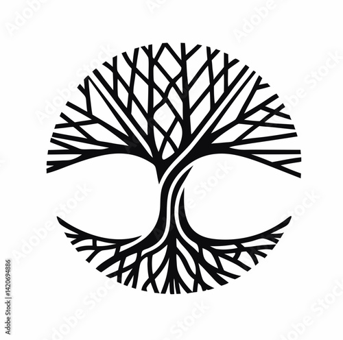Tree of life vector, geometric 
