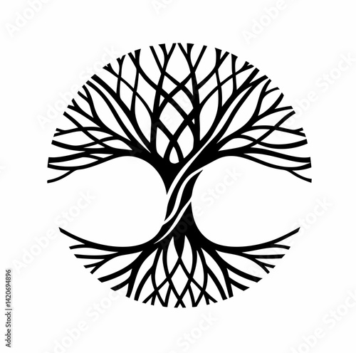 Tree of life vector, geometric 