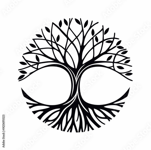 Tree of life vector, geometric 