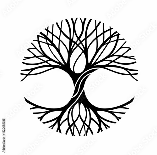 Tree of life vector, geometric 
