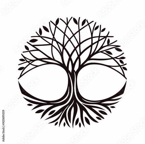Tree of life vector, geometric 
