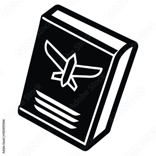 Isolated Flight Manual On White Background