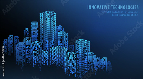 City buildings abstract background. Smart city, urban concept, real estate, organization office.