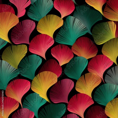Wallpaper Mural Vibrant Ginkgo Leaf Pattern: A Rich, Colorful Artistic Design Torontodigital.ca
