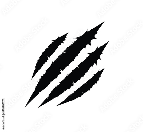 Animal Claw scratches mark set. Cat, tiger, jaguar, lion scratches sign with transparent background. Grunge Claw.