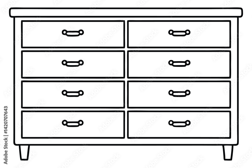 Pine Dresser Drawer Variations on White Background Pine Dresser Drawer Variations on White Background