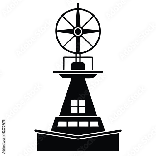 Isolated Vor Navigation Equipment On White Background