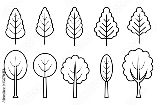 Poplar Tree Graphic Elements