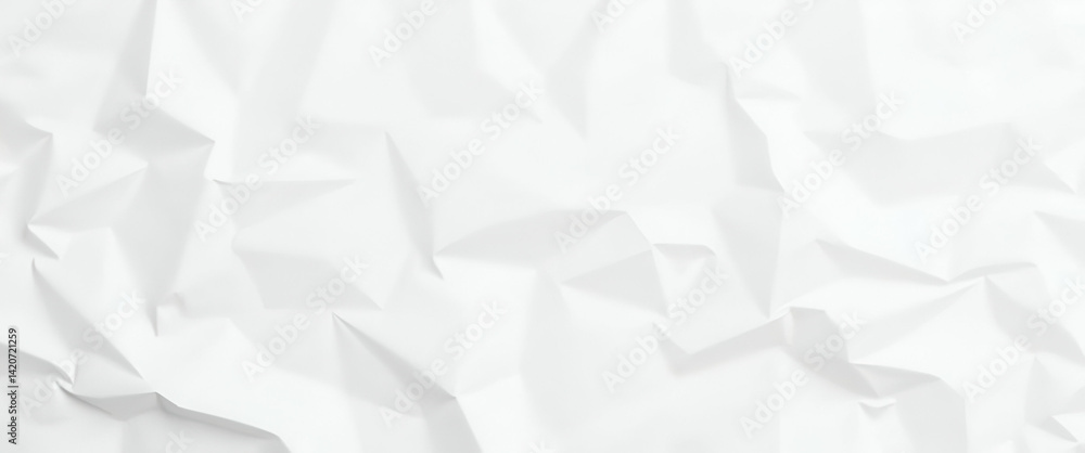 Blank White Crumpled Paper Poster Texture Background: Wrinkled Poster Template & White Paper Sticker Mockup on Wall with Empty Space for Customization Blank White Crumpled Paper Poster Texture Background: Wrinkled Poster Template & White Paper Sticker Mockup on Wall with Empty Space for Customization