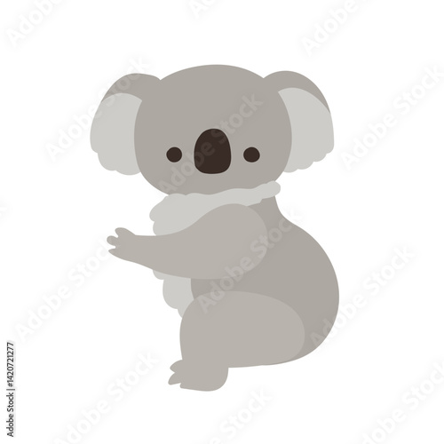 しがみつくポーズのかわいいコアラのイラスト