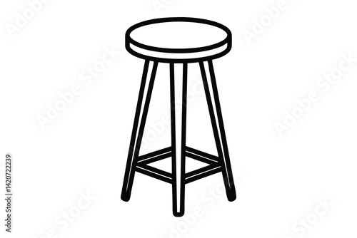 wooden stool silhouette vector illustration
