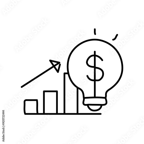 vector illustration of growth icon element with outline style	
