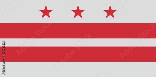 Illustration of the flag of Washington, D.C. District of Columbia Flag.