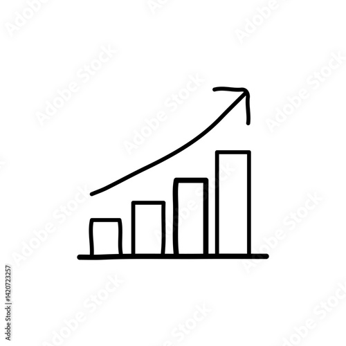 vector illustration of growth icon element with outline style	
